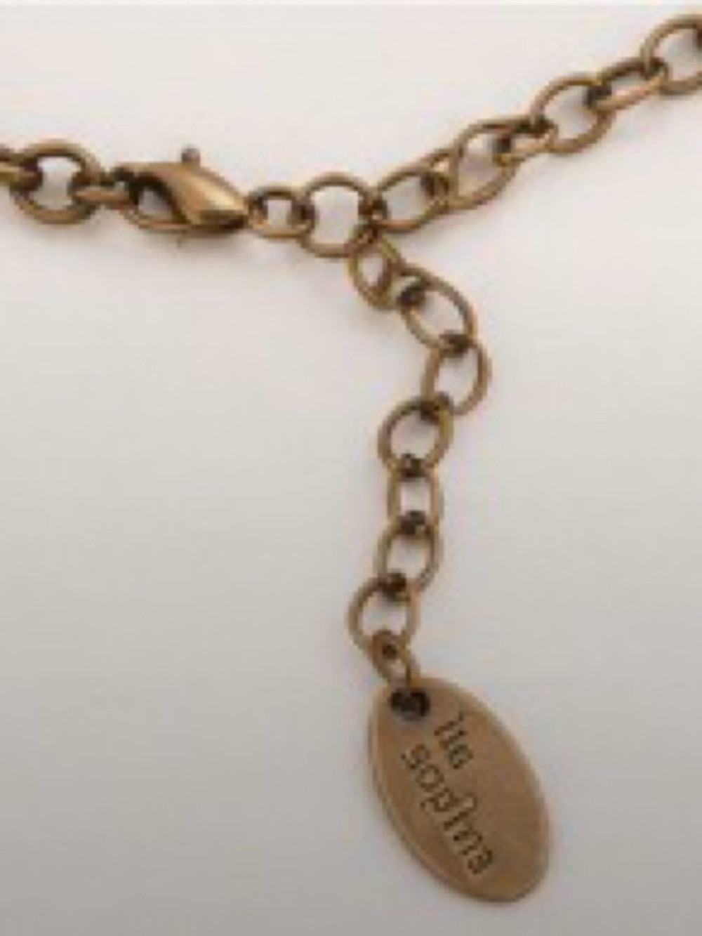Lia Sophia Statement Necklace Antique Gold Pearl Crystal Smoky Gray 17” - Picture 4 of 7